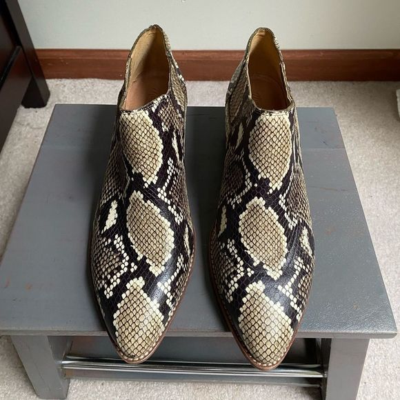 MADEWELL Women Sonia Chelsea Snake Embossed Leather Boots - NEW NWOB - Picture 2 of 13